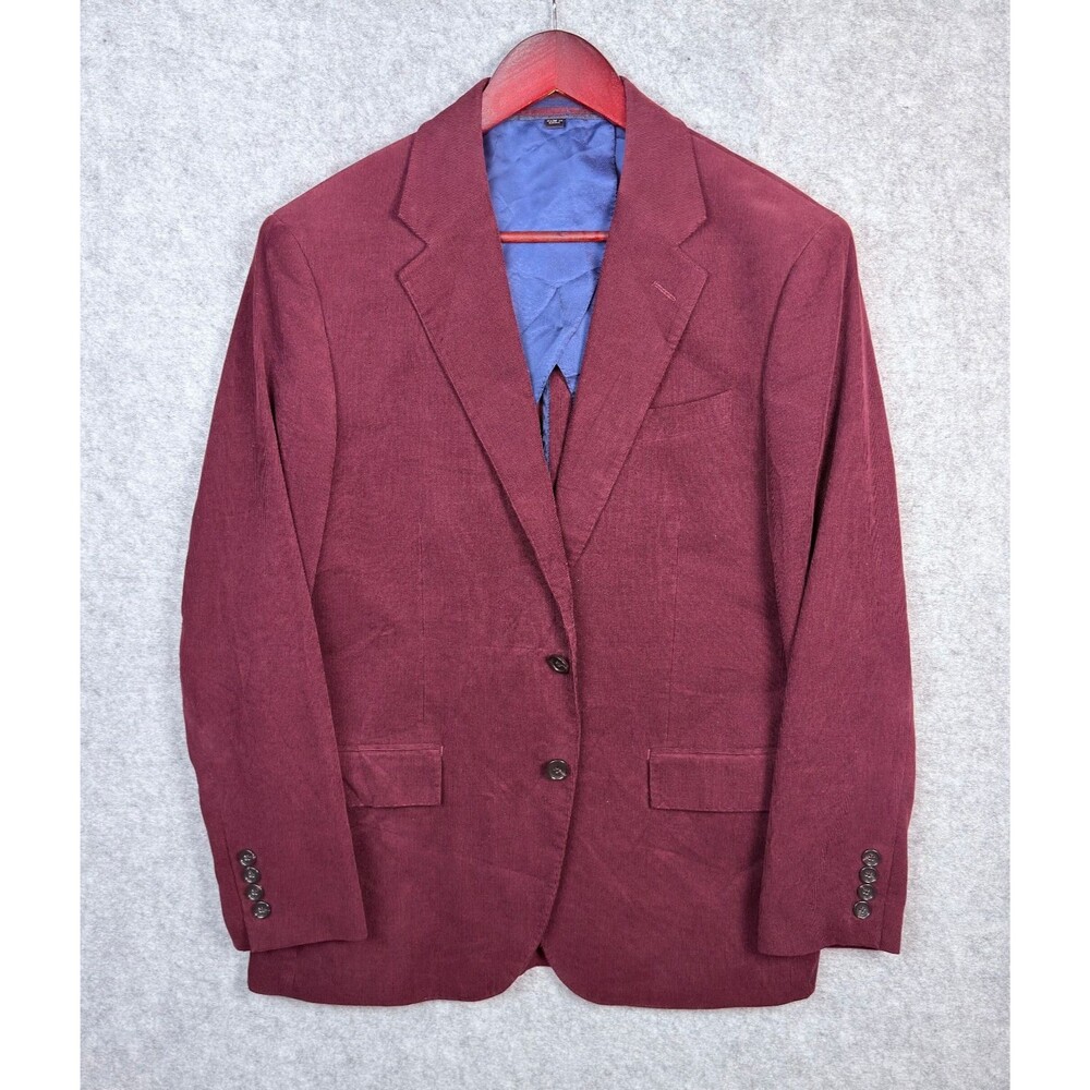 J.Crew Ludlow 40S Burgundy Corduroy Blazer Larusmiani Cotton Sport Coat Classic